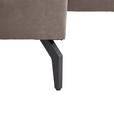 ECKSOFA  in Mikrofaser Taupe Rückenkissen, Nierenkissen, Rücken echt, Relaxfunktion, Kopfstütze  180/302 cm  - Taupe/Schwarz, KONVENTIONELL, Textil/Metall (180/302cm) - Carryhome
