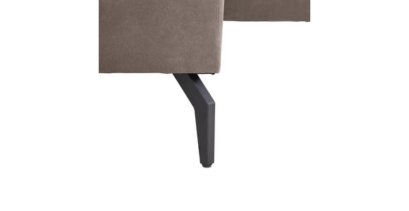 ECKSOFA  in Mikrofaser Taupe Rückenkissen, Nierenkissen, Rücken echt, Relaxfunktion, Kopfstütze  180/302 cm  - Taupe/Schwarz, KONVENTIONELL, Textil/Metall (180/302cm) - Carryhome