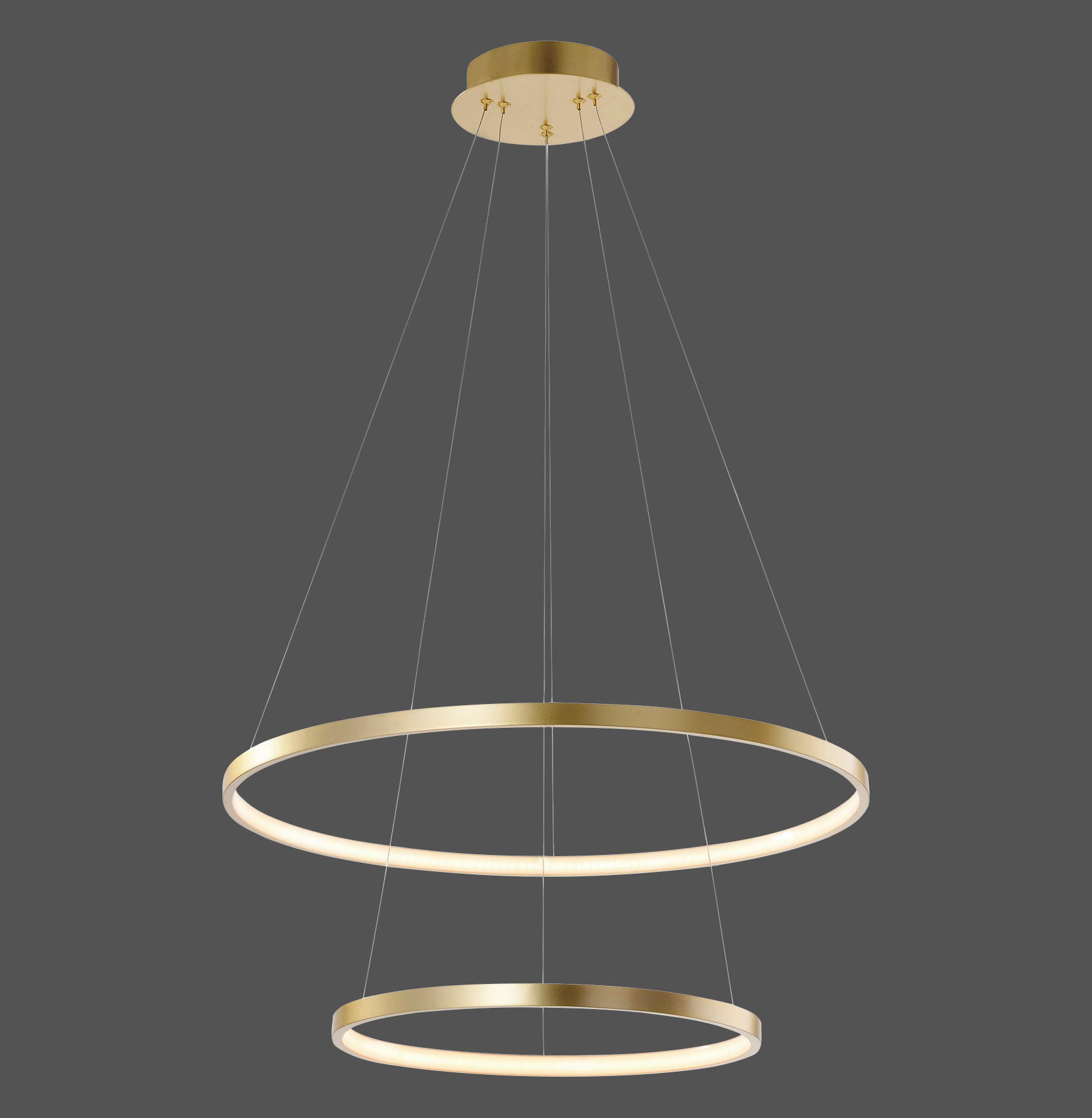 LED-HÄNGELEUCHTE Circle 50/50/120 cm   - Goldfarben, Design, Metall (50/50/120cm)
