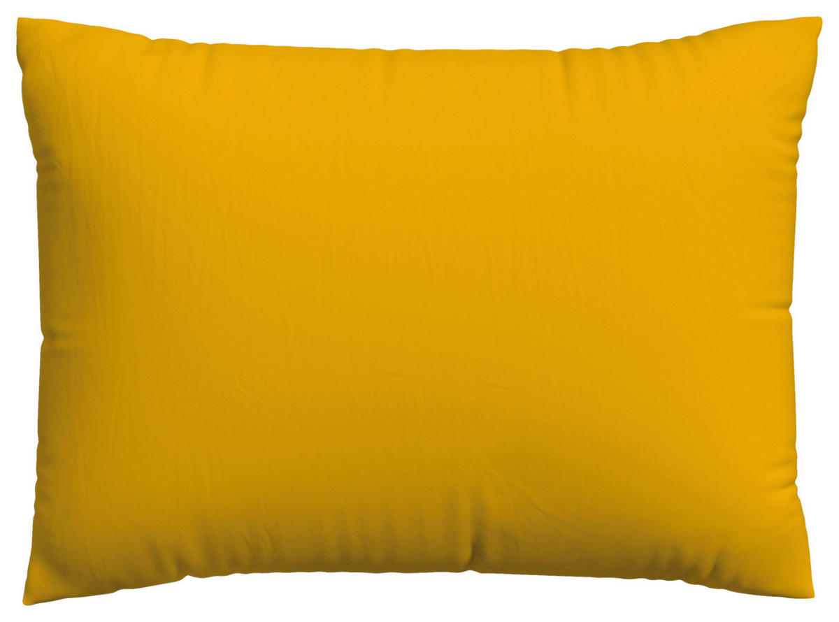 KOPFPOLSTERBEZUG KNITTED JERSEY 60/80 cm  - Currygelb, Basics, Textil (60/80cm) - Schlafgut