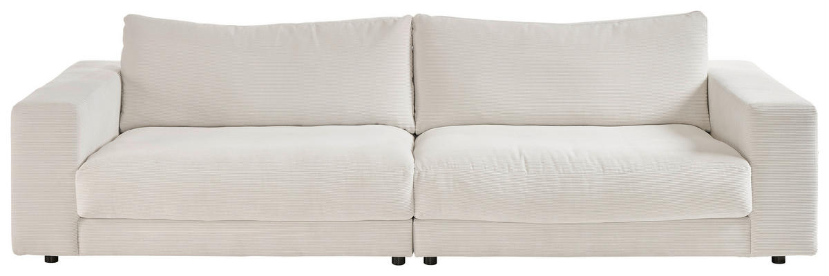 3-SITZER-SOFA in Feincord Weiß  - Schwarz/Weiß, Design, Kunststoff/Textil (290/86/127cm) - Lomoco