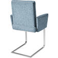 ARMLEHNSTUHL  in Stahl Chenille  - Chromfarben/Hellblau, Design, Textil/Metall (56/92/60cm) - Dieter Knoll
