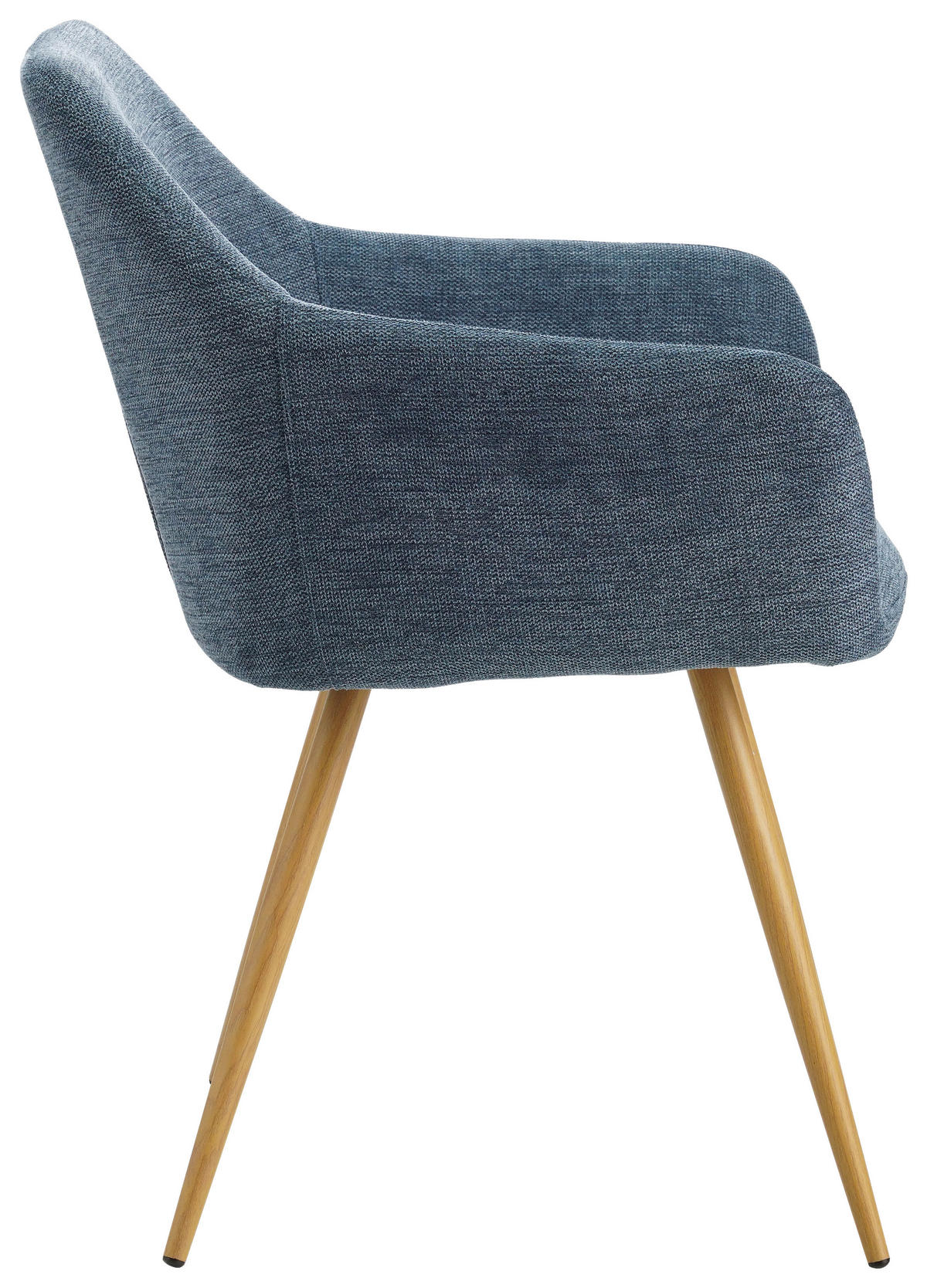 ARMLEHNSTUHL  in Eisen Mikrofaser  - Blau/Naturfarben, MODERN, Textil/Metall (56/81,5/63cm) - MID.YOU
