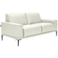 2-SITZER-SOFA  in Echtleder Ecru   - Ecru/Schwarz, Design, Leder/Metall (180/82/92cm) - Johann Jakob