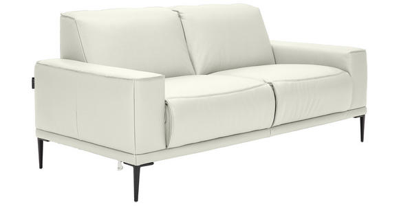 2-SITZER-SOFA  in Echtleder Ecru   - Ecru/Schwarz, Design, Leder/Metall (180/82/92cm) - Johann Jakob