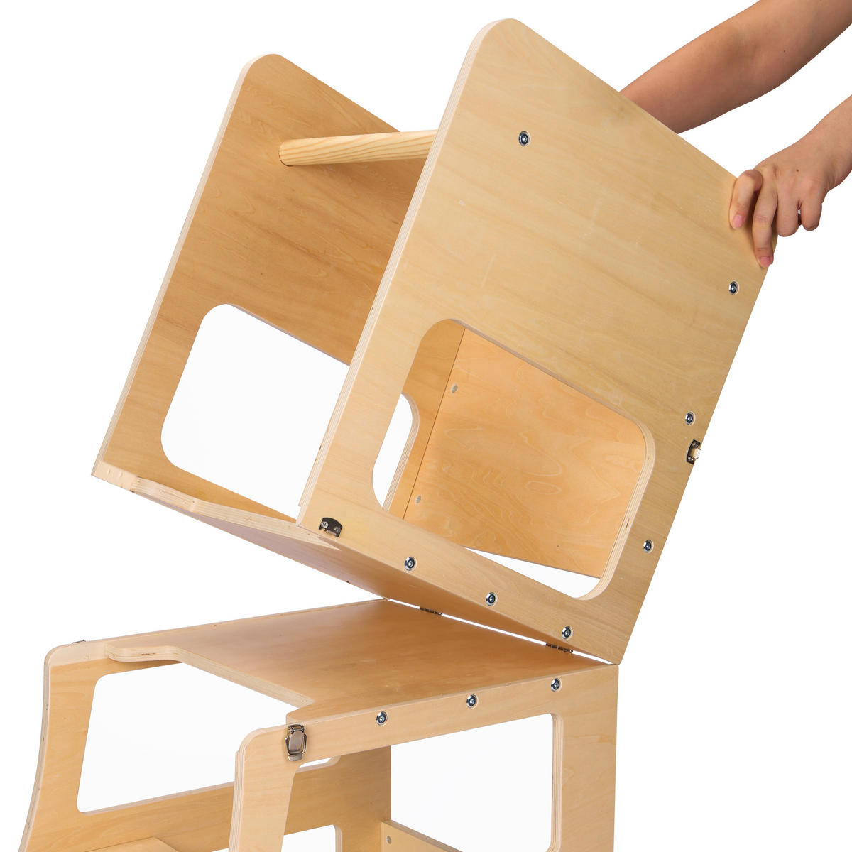 LERNTURM MAE LEARNING TOWER 2 IN 1  - Schwarz/Kieferfarben, KONVENTIONELL, Holz (49/40/92cm)