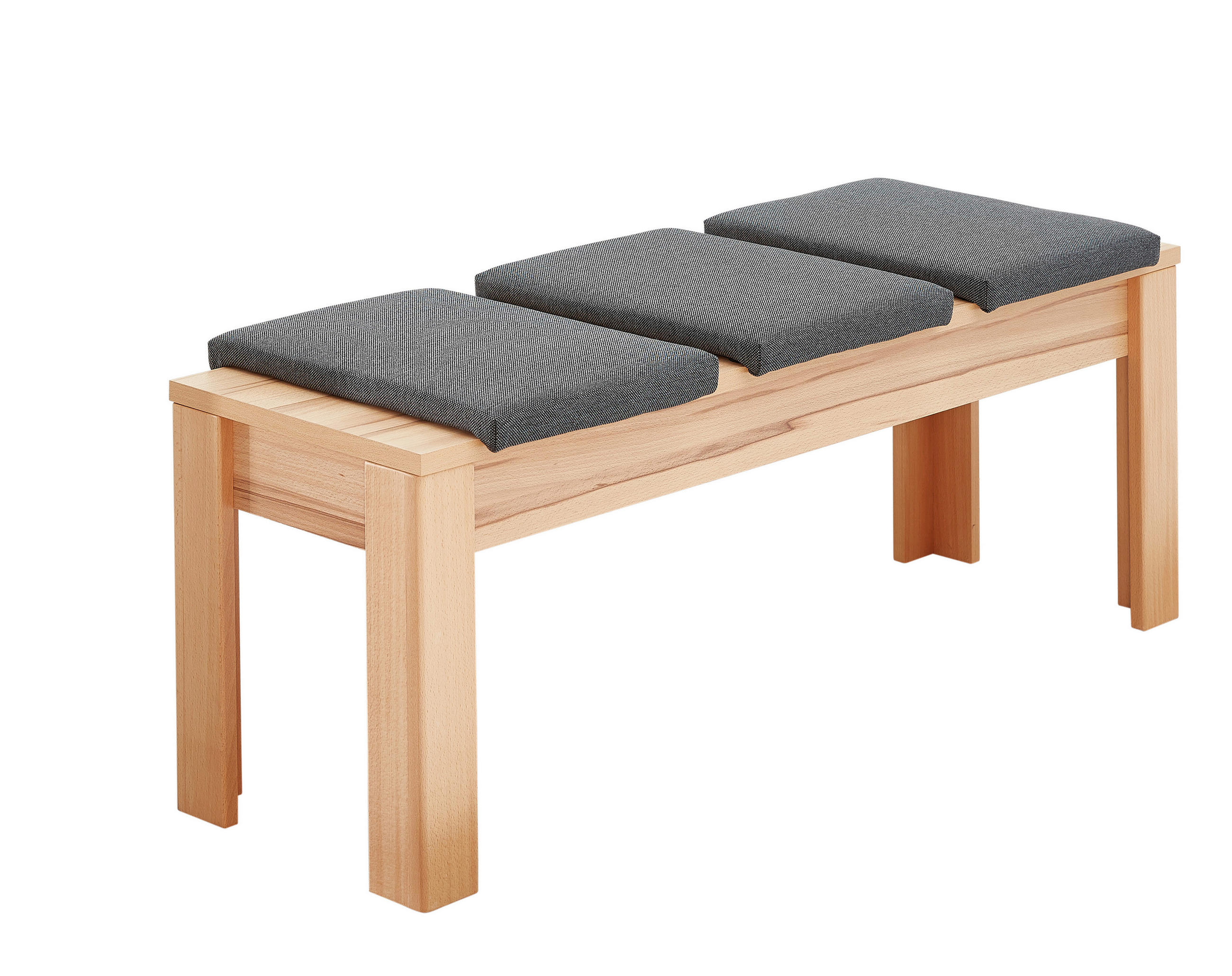 3-SITZER-BANK 130/48/38 cm   - Anthrazit/Kernbuche, Natur, Textil (130/48/38cm) - Carryhome