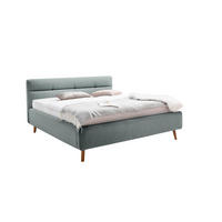 POLSTERBETT 160/200 cm  in Blau  - Blau/Eichefarben, Konventionell, Holz/Textil (160/200cm) - Boxxx