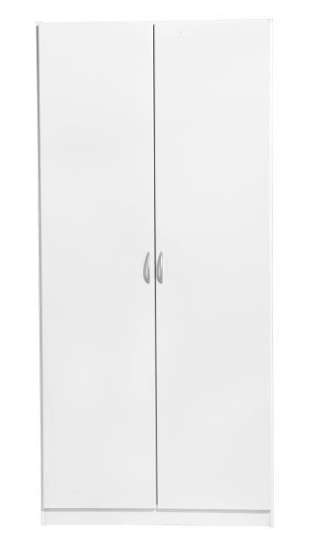 DREHTÜRENSCHRANK 91/197/54 cm 2-türig  - Silberfarben/Weiß, Design, Holzwerkstoff/Kunststoff (91/197/54cm) - Boxxx
