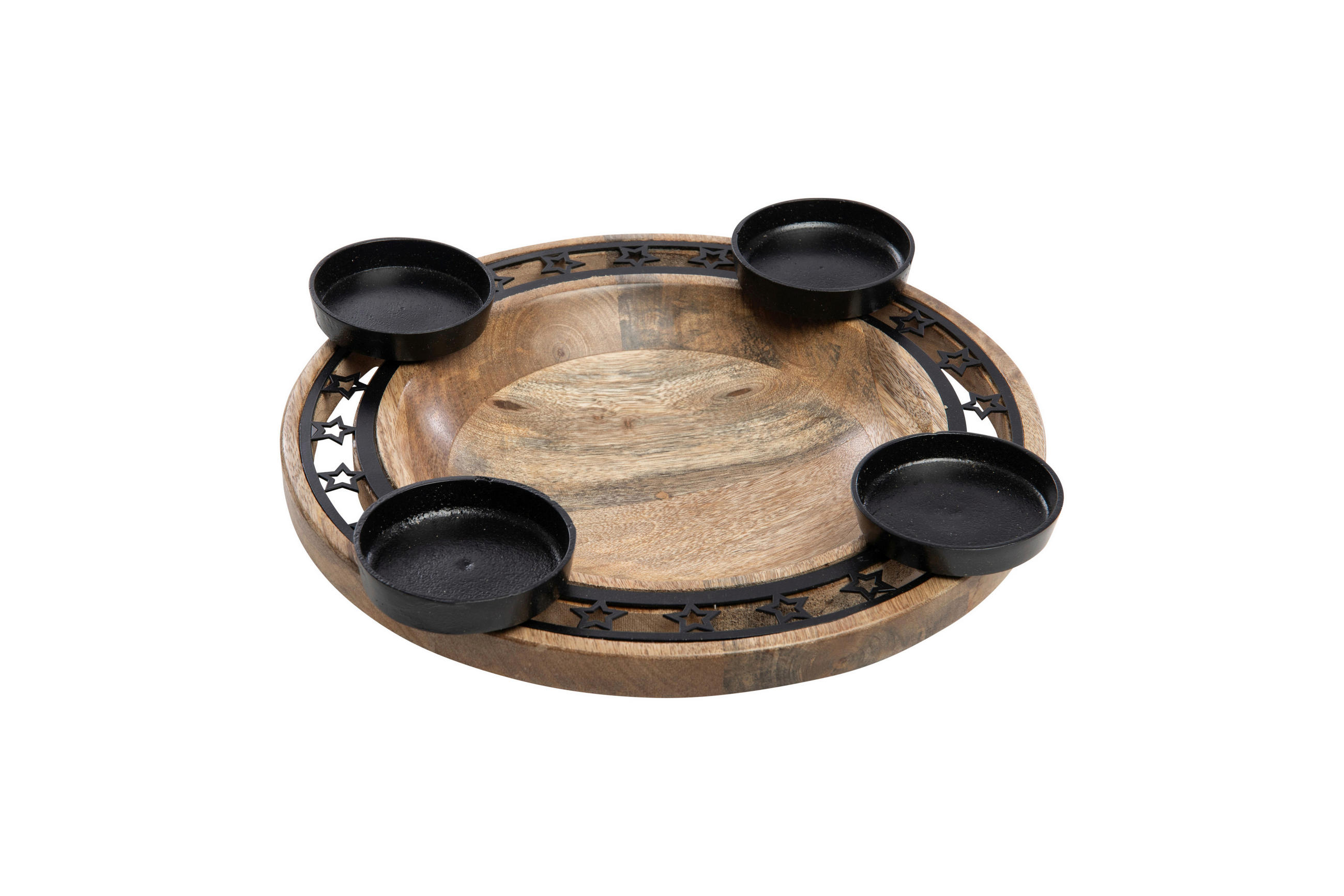 KERZENHALTER - Naturfarben, Basics, Holz/Metall (30/7cm) - X-Mas