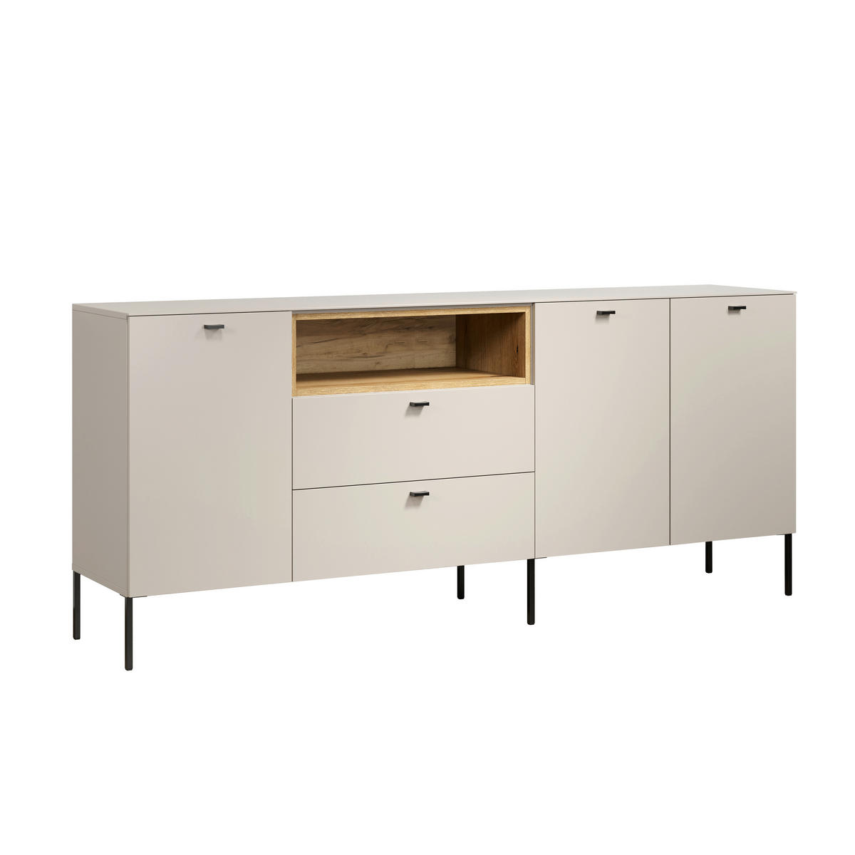 SIDEBOARD Sao Paulo WO 197/85/42 cm 2 Schublade(n)  - Kaschmir/Eichefarben, Basics, Holzwerkstoff/Metall (197/85/42cm) - MID.YOU