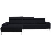 ECKSOFA in Webstoff Anthrazit  205/308 cm  - Anthrazit/Alufarben, Design, Textil/Metall (205/308cm) - Sedda