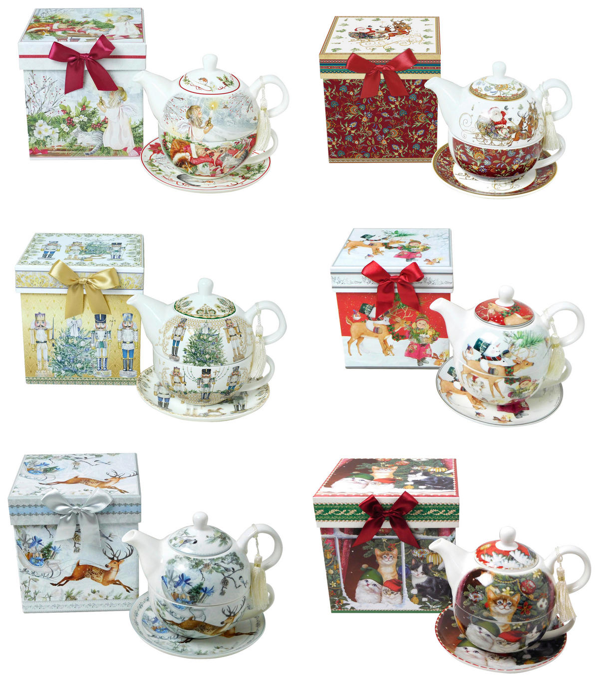 TEA-FOR-ONE TEÁSKÉSZLET  - többszínű, Trend, kerámia (17/14cm) - X-Mas