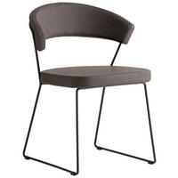 STUHL - Dunkelbraun/Schwarz, Design, Textil/Metall (57/75,5/52cm) - Connubia 