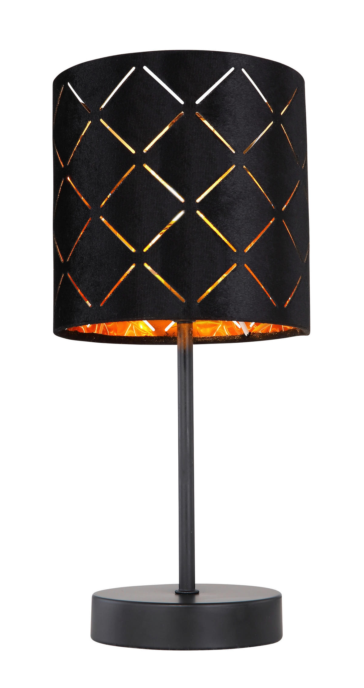 TISCHLEUCHTE 15/35 cm   - Schwarz, Basics, Textil/Metall (15/35cm) - Globo