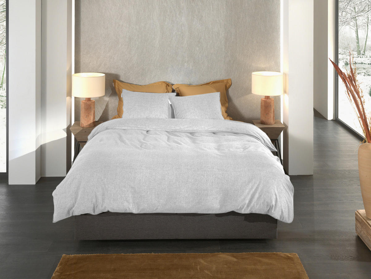 BETTWÄSCHE Franela Flanell 155/220 cm  - Hellgrau, Basics, Textil (155/220cm)