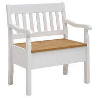 SITZBANK 83/93/58 cm Weiß, Laugenfarbig Kiefer massiv  - Laugenfarbig/Weiß, ROMANTIK / LANDHAUS, Holz (83/93/58cm) - Boxxx