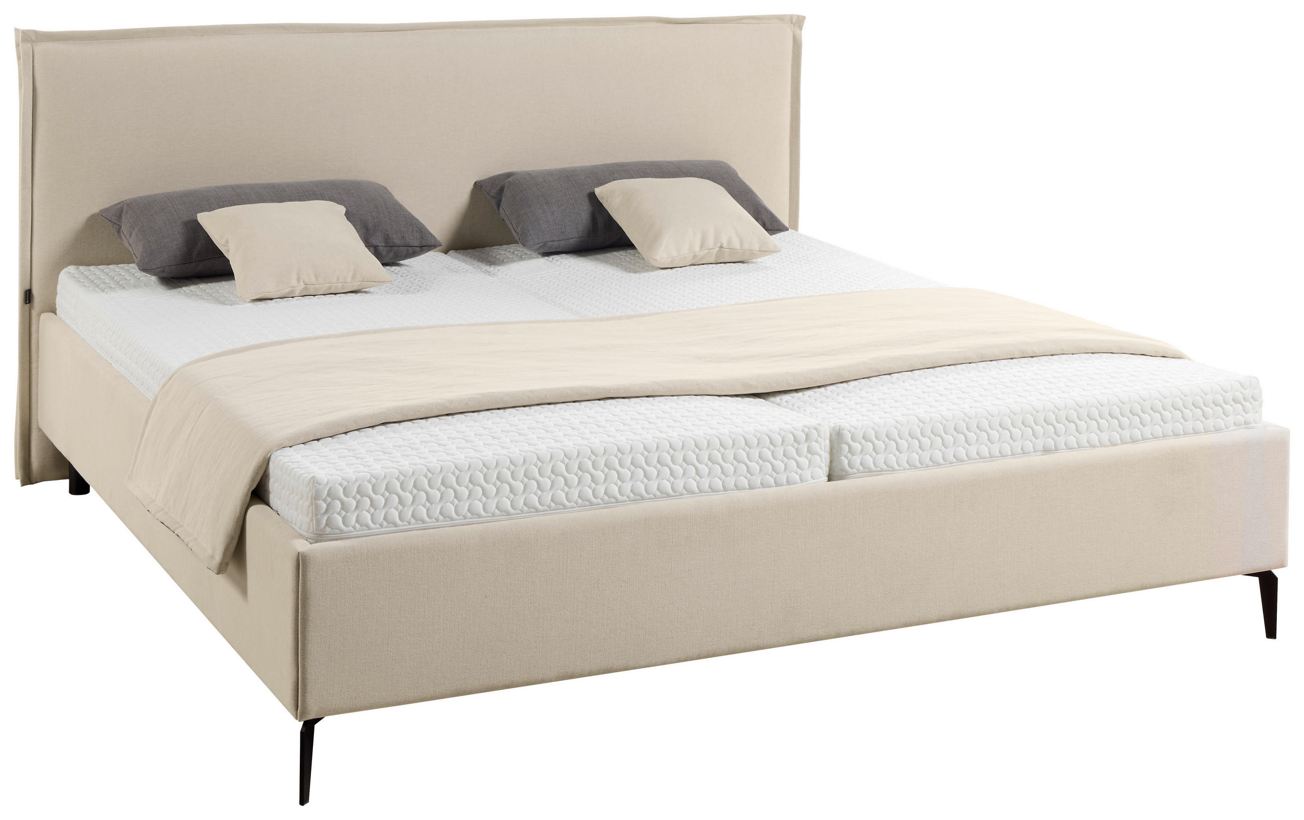 POLSTERBETT gepolstertes Kopfteil 140/200 cm in Creme, Weiß - Anthrazit/Creme, Design, Textil (140/200cm) - Musterring