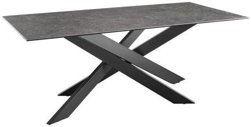 ESSTISCH in Metall, Glas, Keramik 200/100/75 cm - Dunkelgrau/Schwarz, Design, Glas/Keramik (200/100/75cm) - SetOne by Musterring