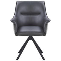 STOLICA S NASLONOM ZA RUKE  siva, crna, svijetlo siva  metal, tekstil      - siva/svijetlo siva, Moderno, metal/tekstil (68/86/68cm) - Livetastic