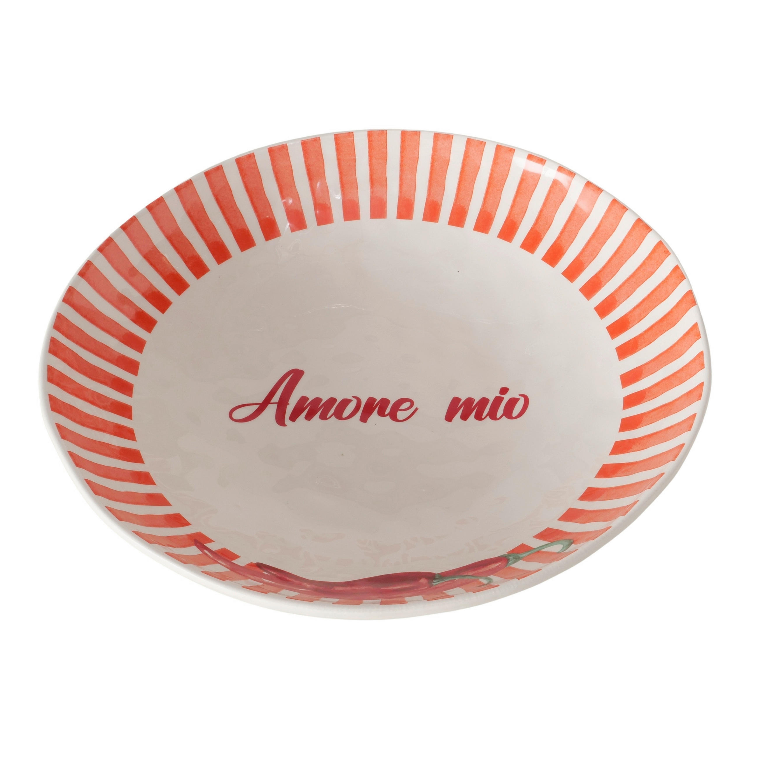 SCHALE   - Rot/Weiß, Basics, Keramik (33/7,5cm) - Boltze Home