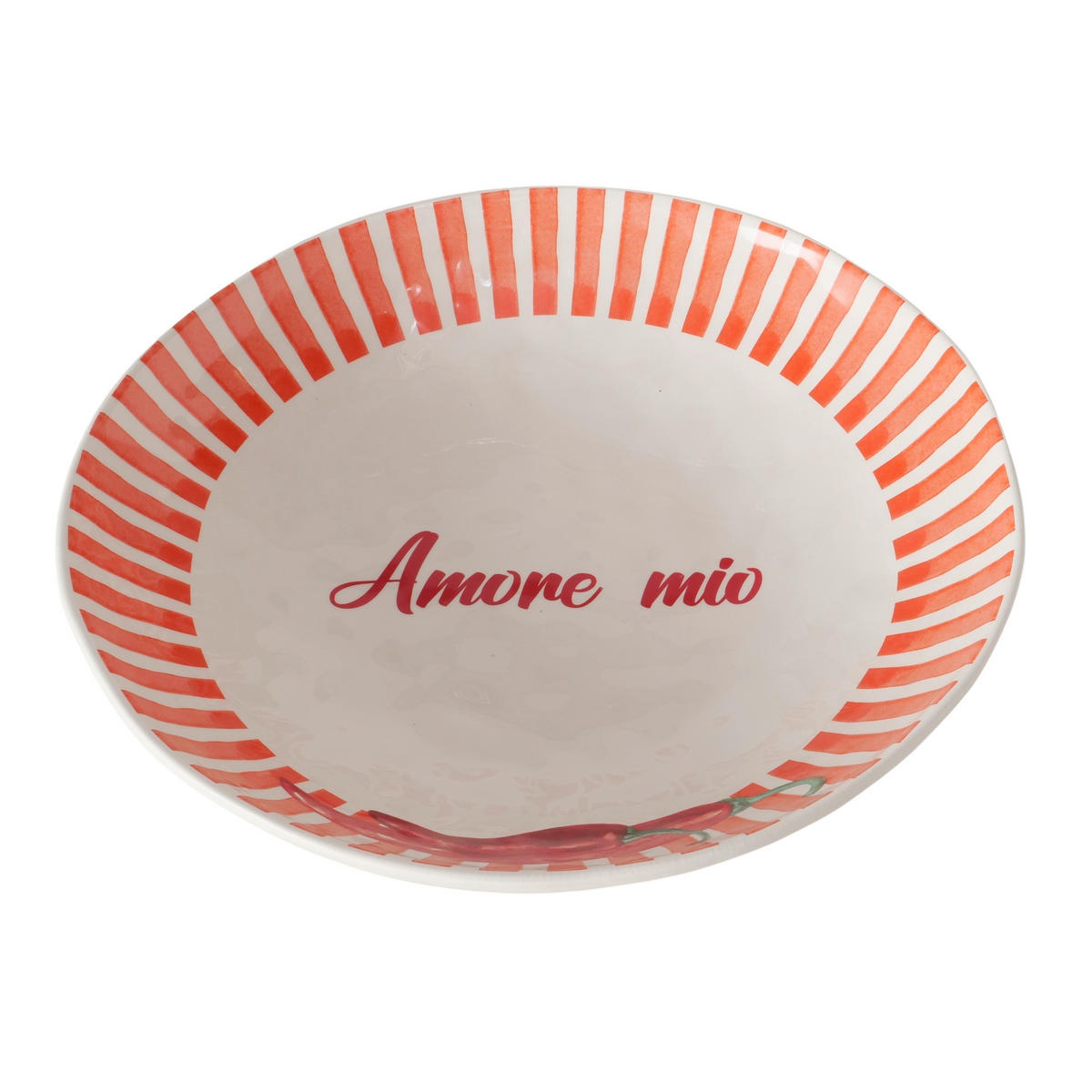 SCHALE   - Rot/Weiß, Basics, Keramik (33/7,5cm) - Boltze Home