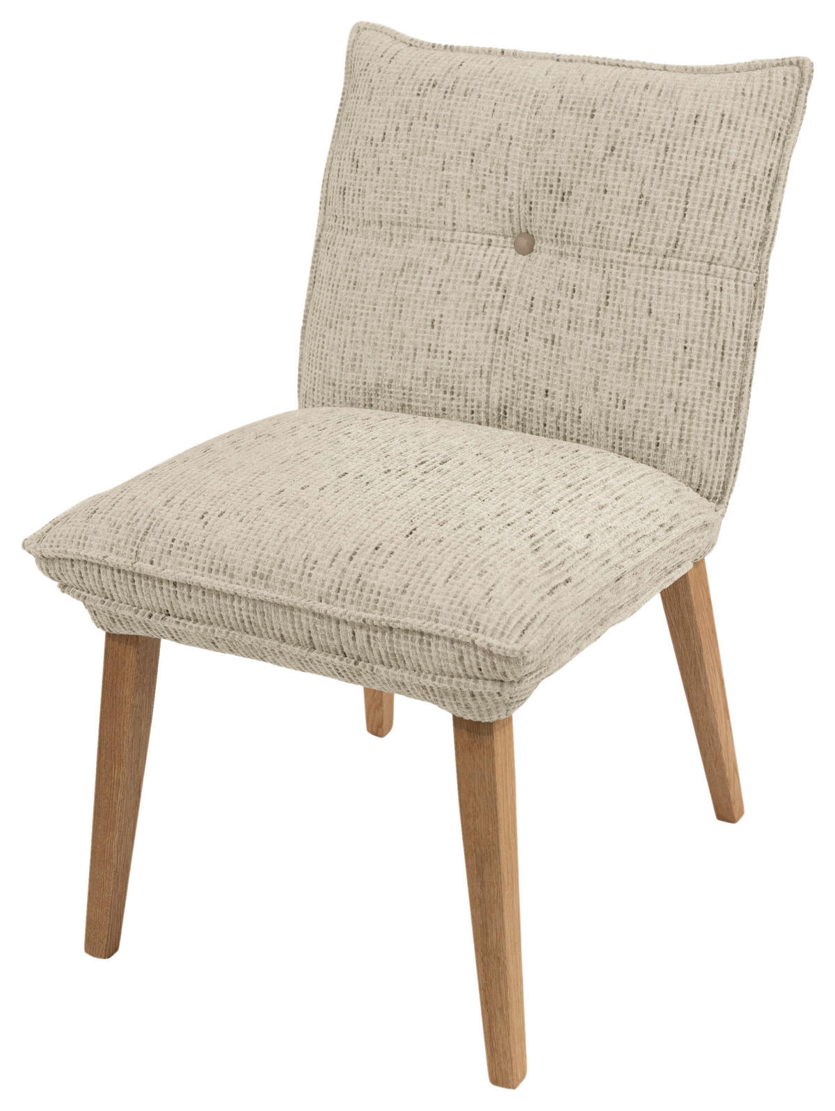 STUHL Chenille Eichefarben, Beige Eiche massiv  - Eichefarben/Beige, KONVENTIONELL, Holz/Textil (52/86/65cm) - Valdera