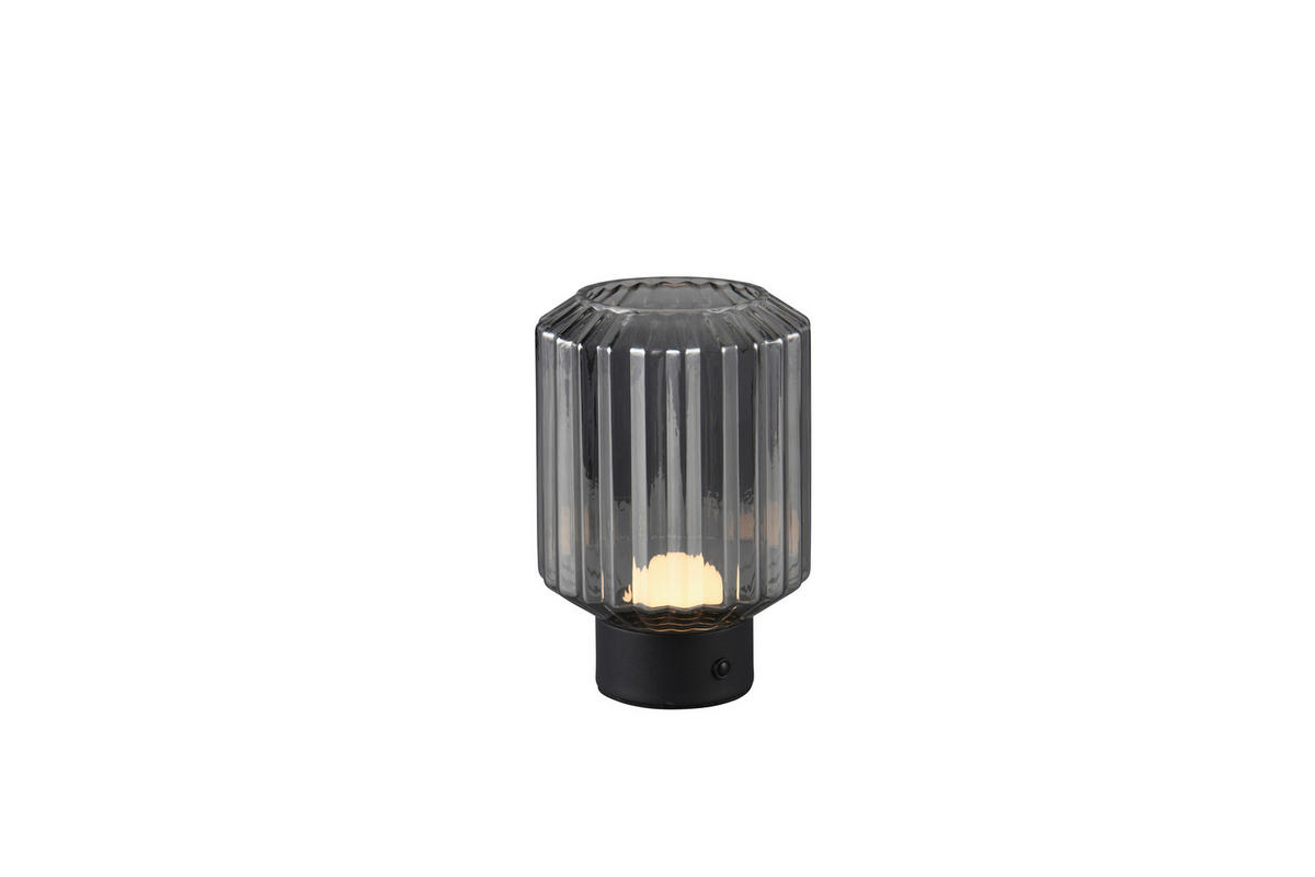 PORTABEL LAMPA Lord 13/19,5 cm   - grå/svart, Klassisk, glas (13/19,5cm)