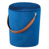 HOCKER in Textil Blau  - Blau, Design, Textil (35/45/35cm) - Livetastic