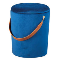 HOCKER in Textil Blau  - Blau, Design, Textil (35/45/35cm) - Livetastic
