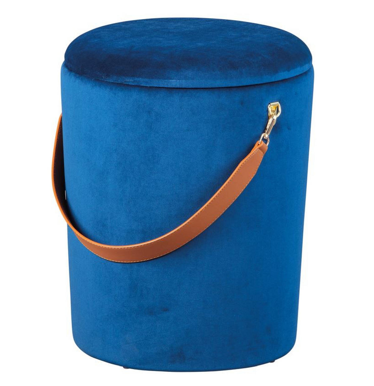 HOCKER in Textil Blau  - Blau, Design, Textil (35/45/35cm) - Livetastic