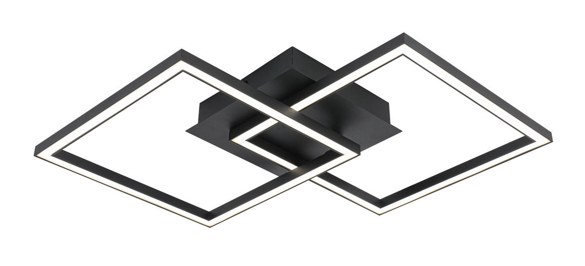 LED PLAFONJERA - bela/crna, Trendi, metal/plastika (53,2/33,4/7,5cm) - Boxxx