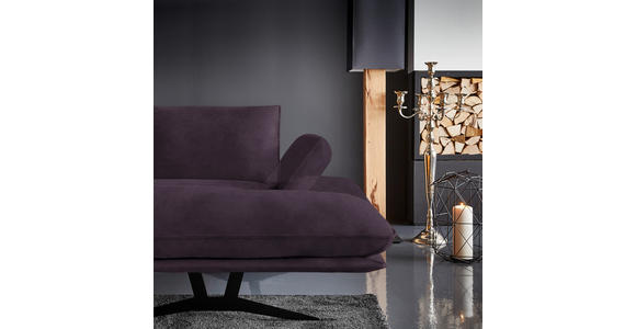 WOHNLANDSCHAFT in Echtleder Violett - Violett/Schwarz, Natur, Leder/Metall (217/359/155cm) - Dieter Knoll
