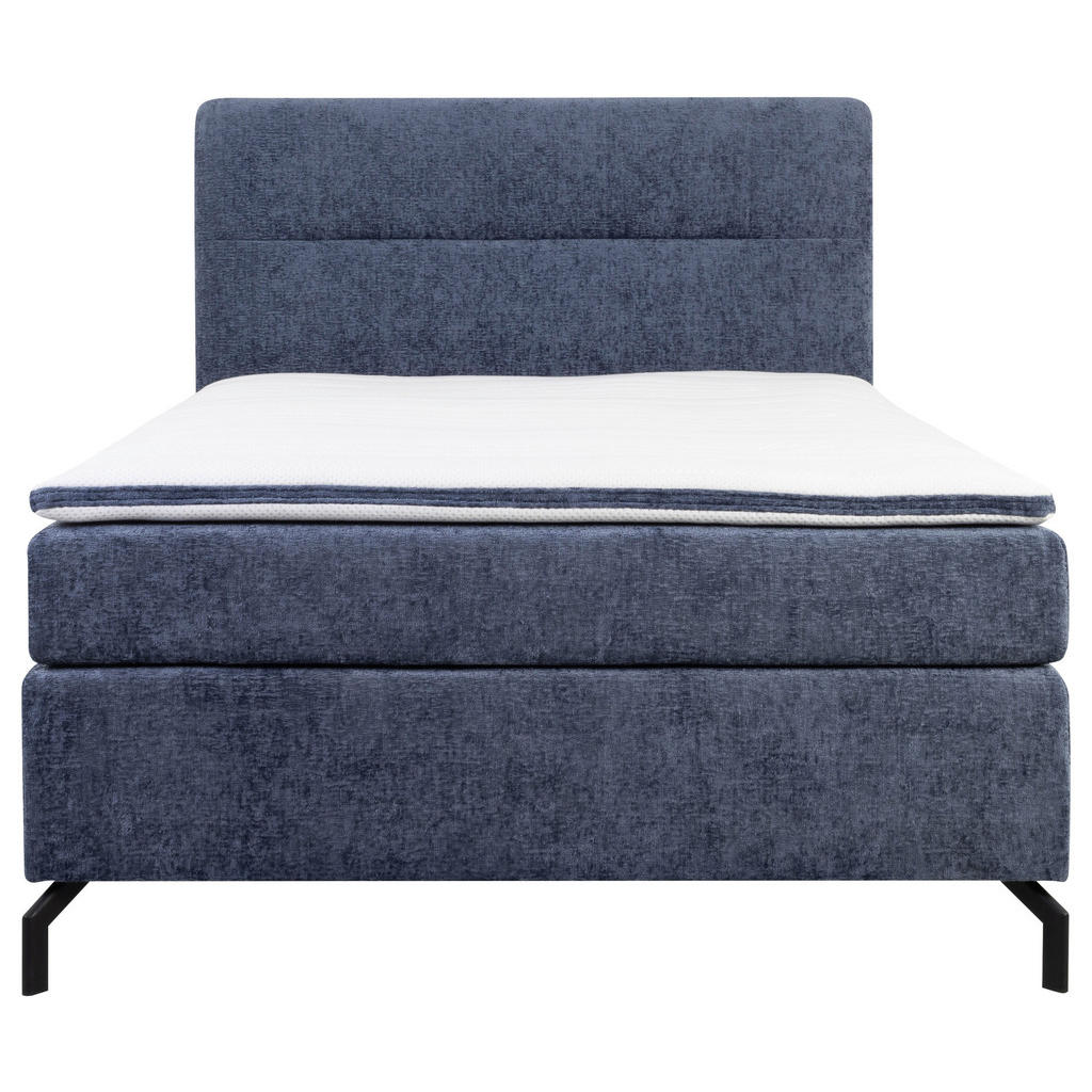 Thumbnail - Esposa Boxspringbett, Blau, Textil, H3, Höhe ca. 17 cm, 140x200 cm, Stoffauswahl, Topper durchgehend, Matratze in versch...