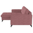 ECKSOFA in Flachgewebe, Leinenoptik Rosa  - Schwarz/Rosa, Design, Textil/Metall (170/242cm) - Xora