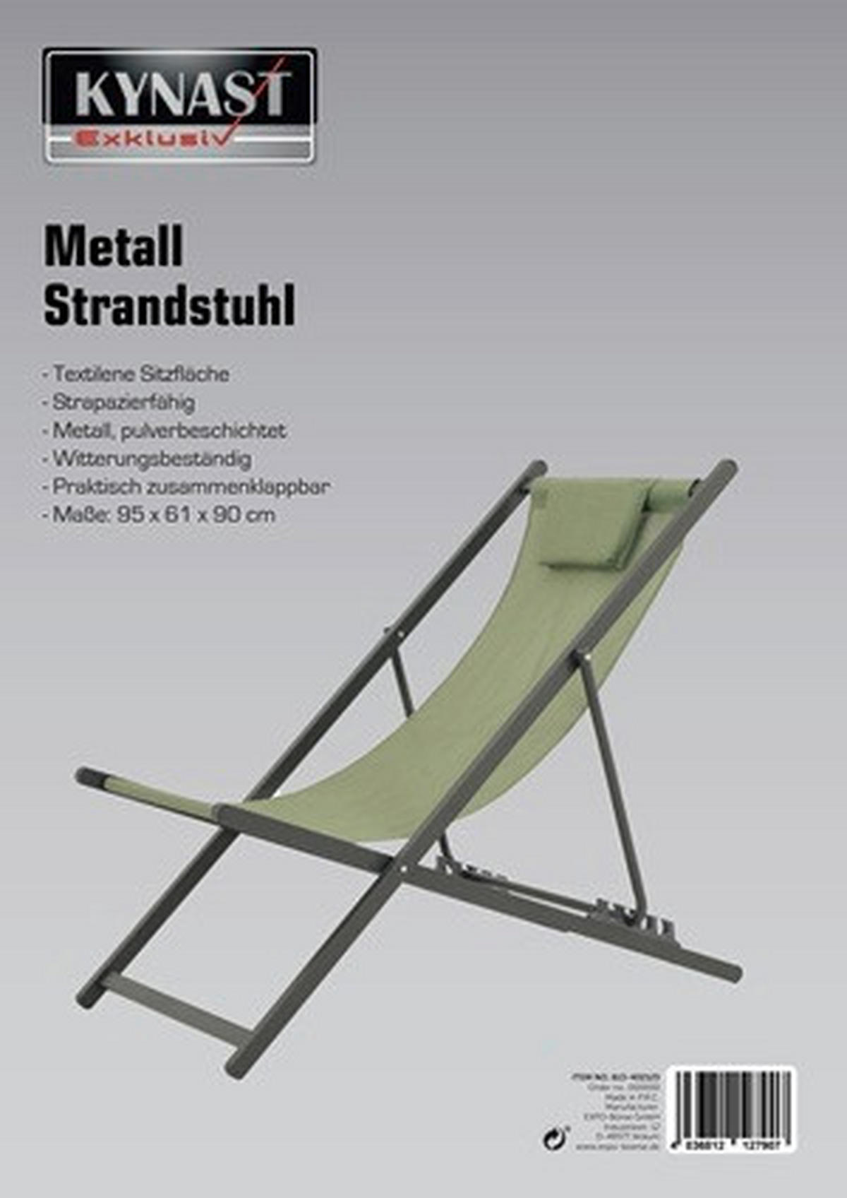 STRANDLIEGE 95/90/61 cm  - Hellgrün, Basics, Metall (95/90/61cm)