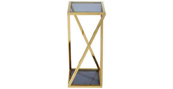 BLUMENSÄULE in Metall, Glas 30/70/30 cm - Blau/Goldfarben, Design, Glas/Metall (30/70/30cm) - Xora