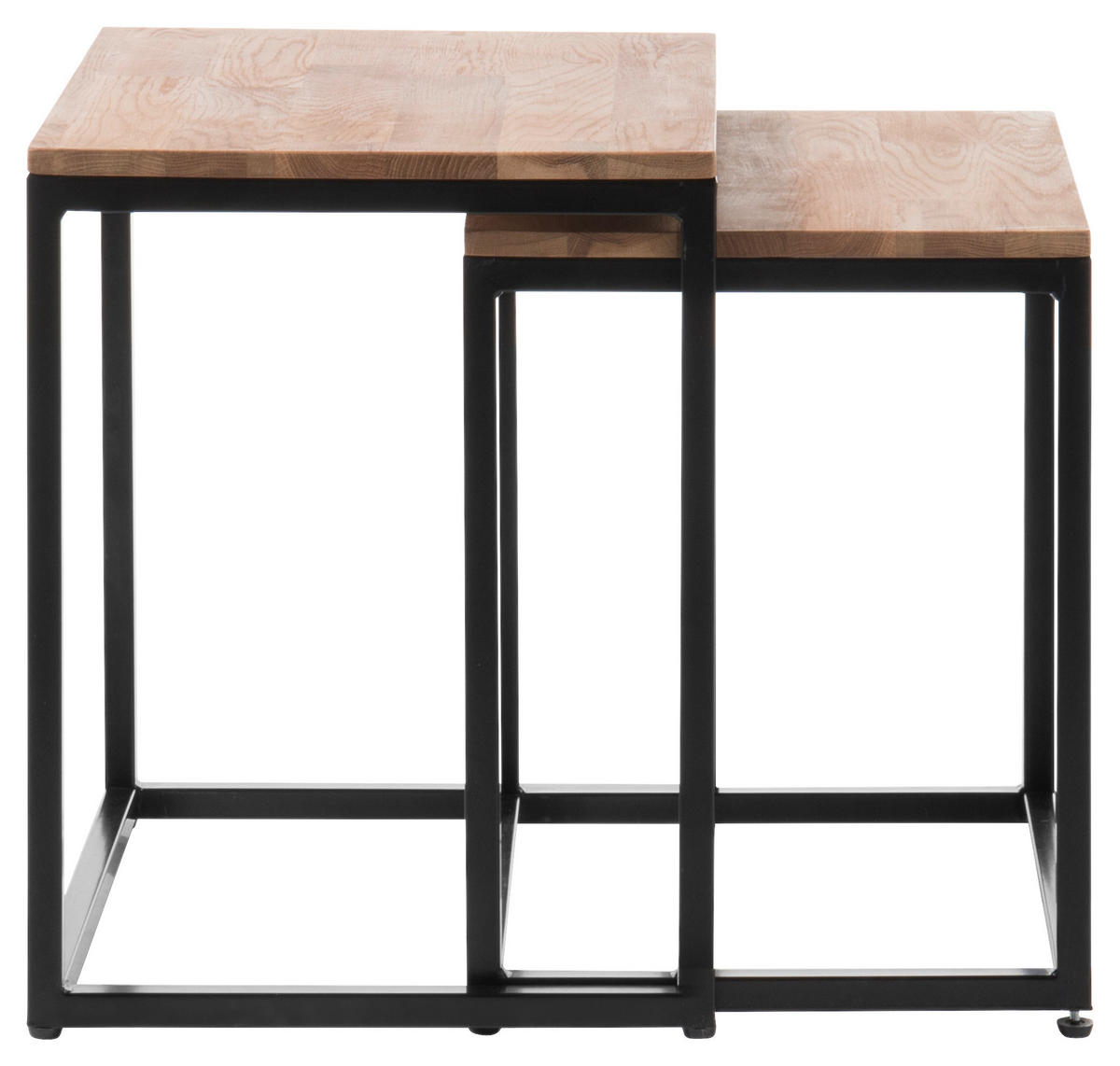 KONFERENČNÍ STOLEK, černá, barvy dubu, dřevo, kov, 50/50/40 cm - černá/barvy dubu, Moderní, kov/dřevo (50/50/40cm) - MID.YOU