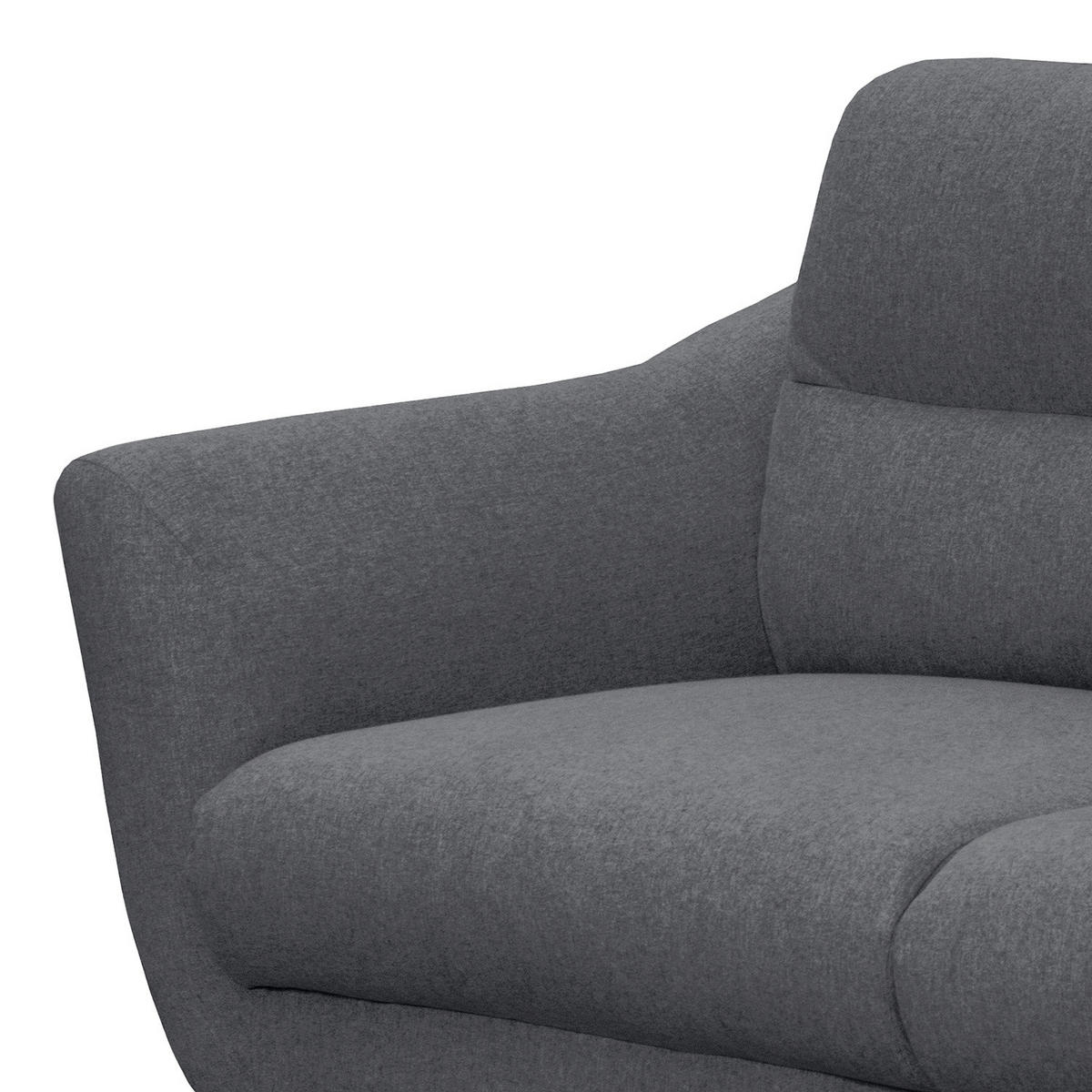 2,5-SITZER in Webstoff Anthrazit  - Anthrazit/Schwarz, Design, Holz/Textil (187/87/88cm) - Livetastic