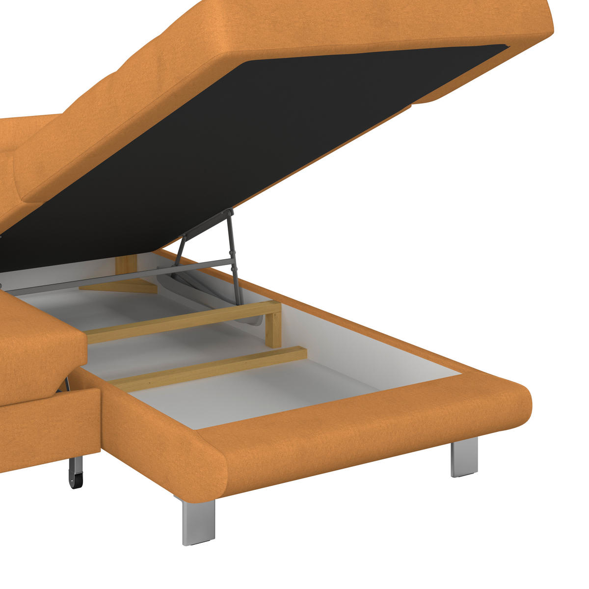 HÖRNSOFFA i dräll orange  - orange, Modern, metall/textil (270/230cm) - MID.YOU