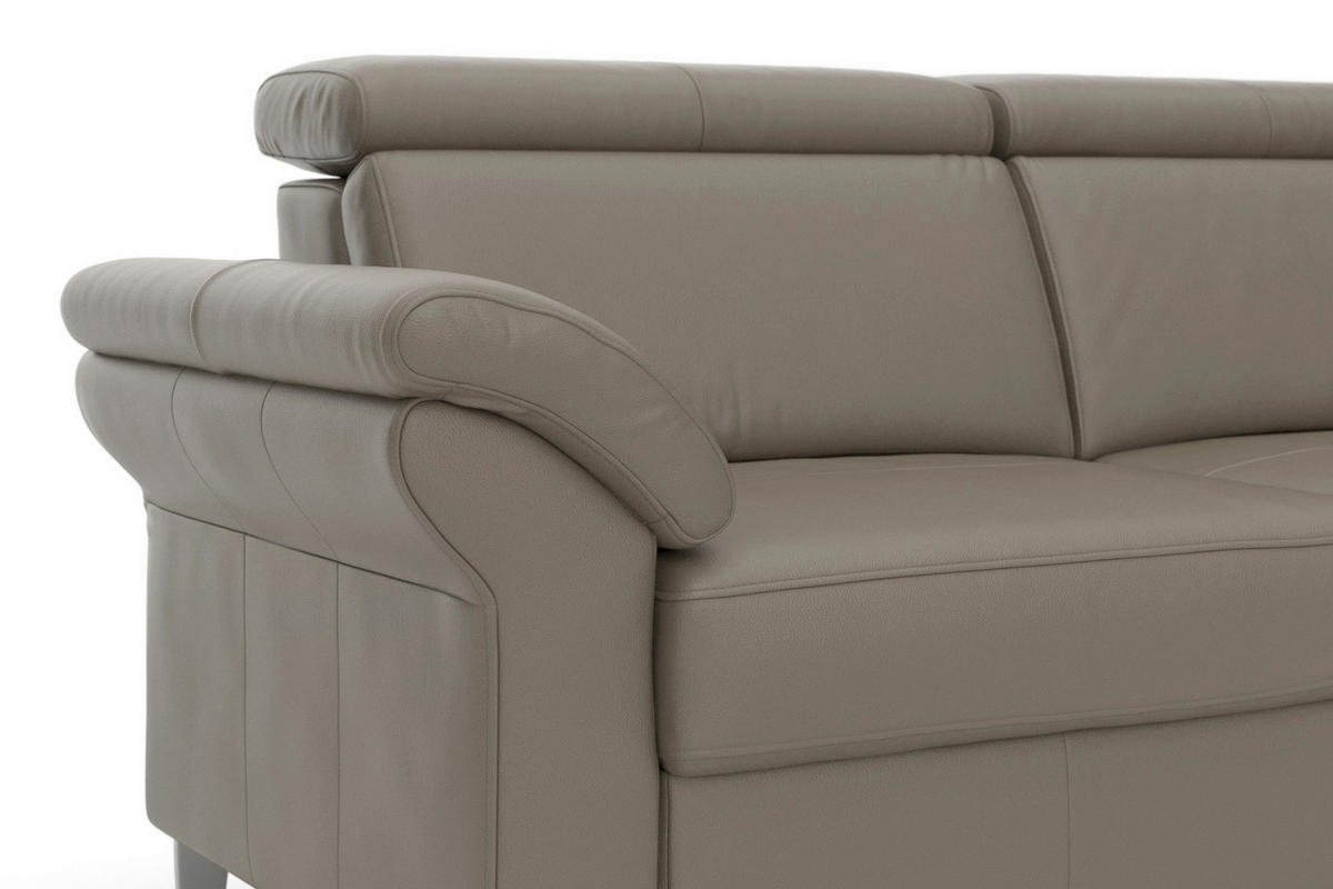 3-SITZER-SOFA ARNGAST E Echtleder Grau  - Chromfarben/Grau, Basics, Leder/Metall (186/84/93cm) - Sit & More