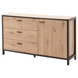 SIDEBOARD  in 146/83/40 cm  - Eichefarben/Anthrazit, Design, Holzwerkstoff/Metall (146/83/40cm) - Carryhome