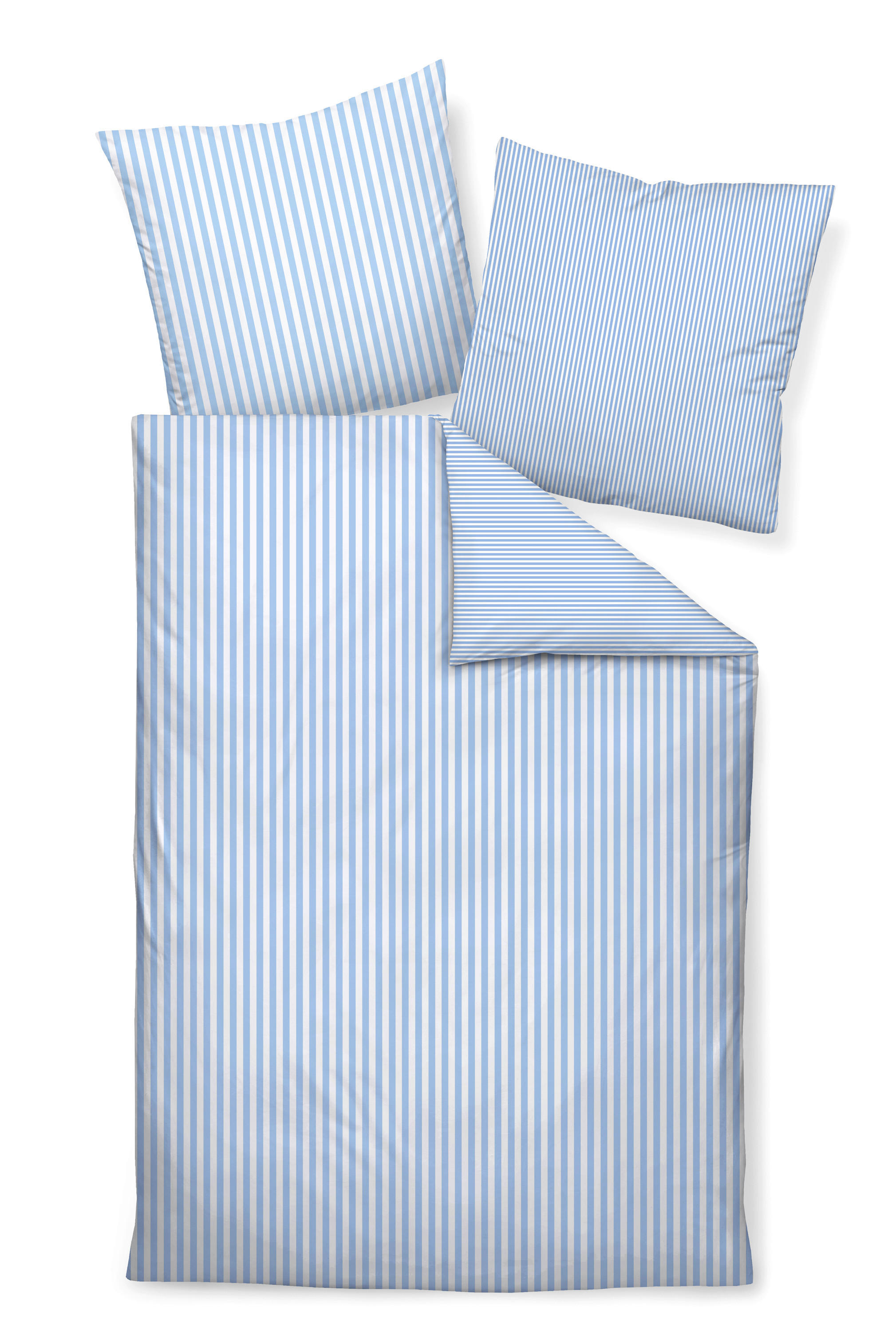 WENDEBETTWÄSCHE Giorgio Makosatin 155/220 cm  - Pastellblau/Weiß, KONVENTIONELL, Textil (155/220cm) - Janine