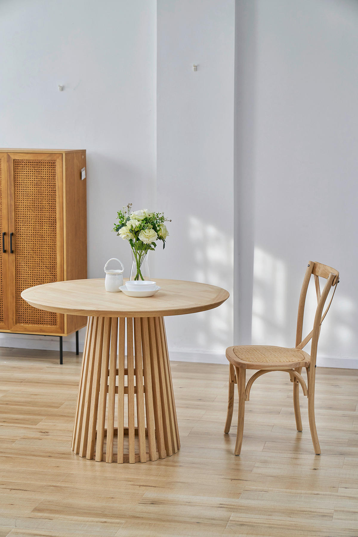 ESSTISCH 100/100/77 cm Echtholz  Holz rund Naturfarben  - Naturfarben, MODERN, Holz (100/100/77cm) - MID.YOU