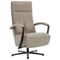 RELAXSESSEL in Leder Beige  - Beige/Schwarz, Design, Leder/Metall (76/112/83cm) - Beldomo Speed
