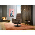 RELAXSESSEL in Leder Graubraun  - Graubraun/Schwarz, Design, Leder/Metall (76/108/86cm) - Dieter Knoll