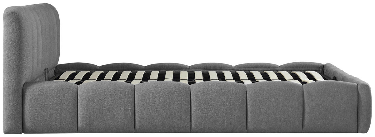 POLSTERBETT 180/200 cm  Grau  - Schwarz/Naturfarben, Modern, Holz/Kunststoff (180/200cm) - Livetastic