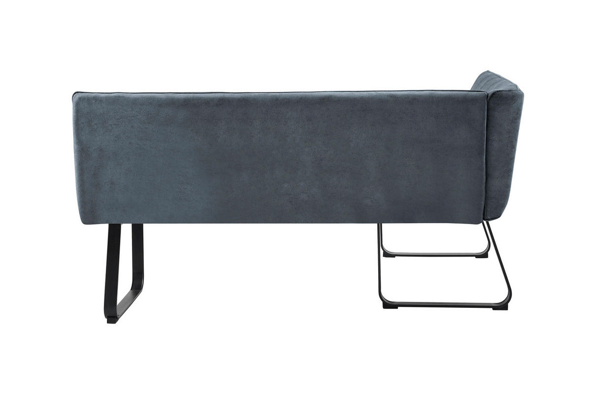 ECKBANK 128/168 cm  in Dunkelgrau  - Dunkelgrau/Schwarz, MODERN, Textil/Metall (128/168cm) - MID.YOU