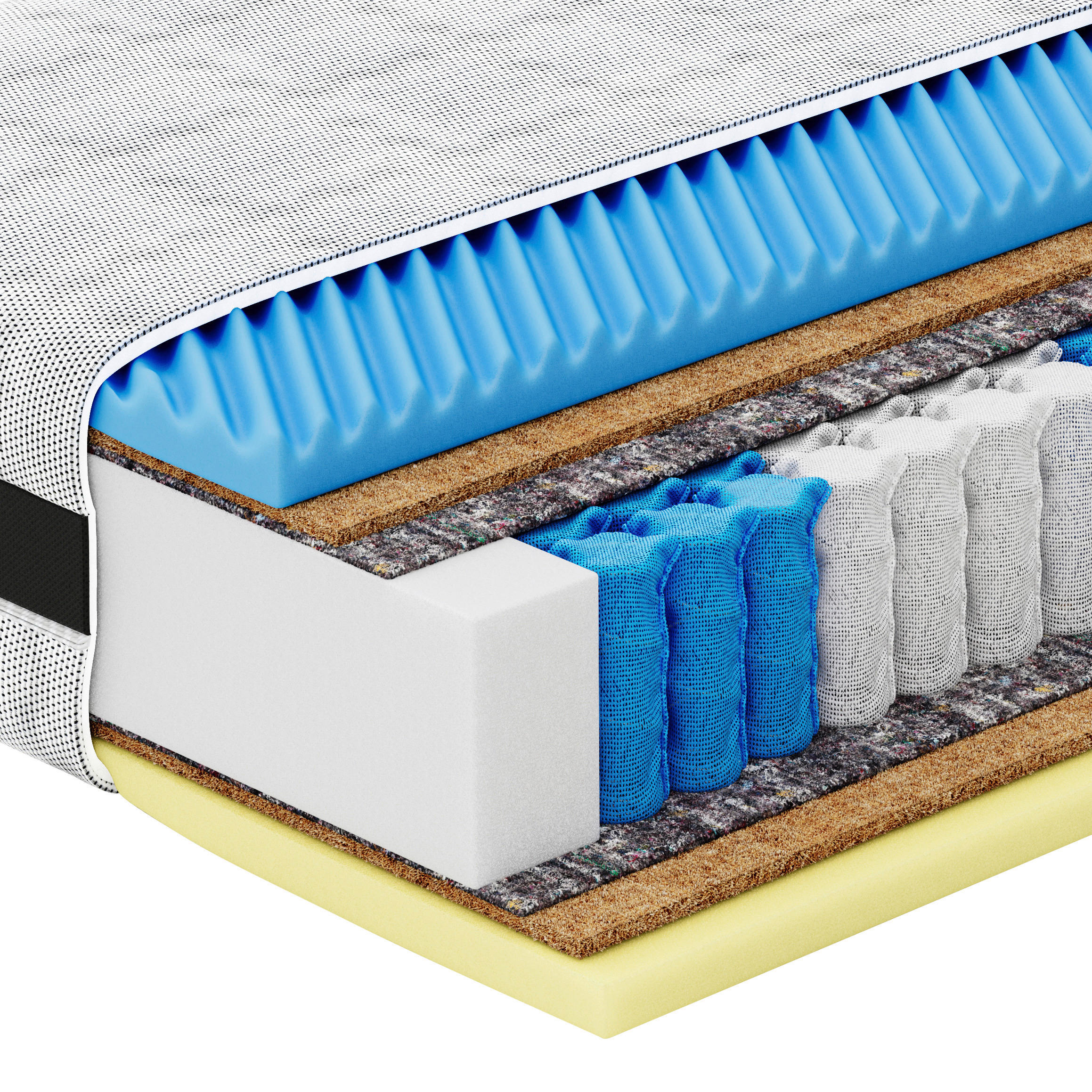 TASCHENFEDERKERNMATRATZE 180/200 cm, Höhe ca.: 26 cm, H4 = sehr fest, 7-Zonen - Grau, Basics, Textil (180/200cm) - Esposa