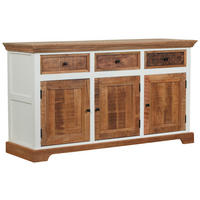 ŠIROKÁ KOMODA, akácia, mangové drevo, prírodná farba, biela, 160/90/45 cm - čierna/biela, Romantik / Landhaus, kov/drevo (160/90/45cm) - Landscape